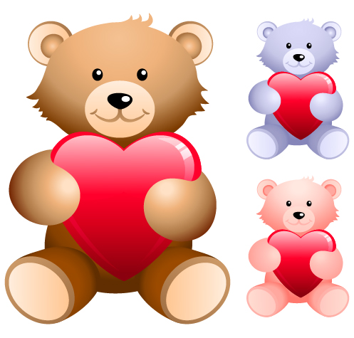 free vector Teddy bear holding a heartshaped vector